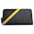 Fendi Zucca Round Long Wallet Black Yellow Leather Plastic  ref.2125297
