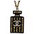 Collana Pendente Nera e Dorata Chanel Nero D'oro