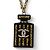 Collana Pendente Nera e Dorata Chanel Nero D'oro - vista 2