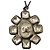 Collana in metallo gunmetal Chanel con pendente Coco Mark CC Metallico