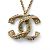 Collana placcata in oro Chanel con pendente Coco Mark CC