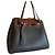 Borsa Loewe Lazo Shopper in pelle marrone e grigia Grigio Marrone scuro