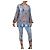 Blusa Camilla de crepé de seda con cristales Azul Multicolor Naranja Azul claro