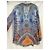 Blusa Camilla de crepé de seda con cristales Azul Multicolor Naranja Azul claro - vista 4