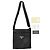 Borsa a tracolla piccola in nylon tessuto nero con logo Prada