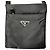 Borsa a tracolla piccola in nylon tessuto nero con logo Prada - vista 4