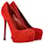 Yves Saint Laurent Escarpins Tribtoo Saint Laurent en daim rouge Bordeaux  - vue 5