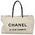 CHANEL Tote Tasche Leder Weiß Silber CC Auth ac3702 - Ansicht 2