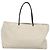 CHANEL Tote Tasche Leder Weiß Silber CC Auth ac3702 - Ansicht 3