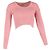 Self portrait Rippstrick-Cropped-Pullover aus rosa Wolle von Self-Portrait Braun Pink