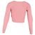 Self portrait Rippstrick-Cropped-Pullover aus rosa Wolle von Self-Portrait Braun Pink - Ansicht 3