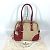 Prada Bicolor-Dreieckslogo-Plattentasche Rot Beige - Ansicht 17
