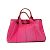 Tote Prada 1BG642 Borsa M Logo Canapa Rosa - vista 2