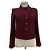 Chaqueta Chanel de tweed burdeos con botones CC Negro Roja Púrpura