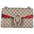 Borsa a Spalla Gucci Medium Dionysus GG in Tela Beige Rosso Bordò