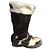 Autre Marque Botas de piel blancas y marrón oscuro Blanco