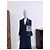 Chanel Abrigo de tweed azul marino con acentos de cuero 38 FR - vista 7