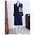 Chanel Abrigo de tweed azul marino con acentos de cuero 38 FR - vista 9