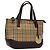Bolsa de mão em canvas bege com estampa Nova Check da BURBERRY Auth sw226