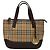 Bolsa de mão em canvas bege com estampa Nova Check da BURBERRY Auth sw226 - vista 13