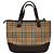Bolsa de mão em canvas bege com estampa Nova Check da BURBERRY Auth sw226 - vista 2