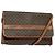 Céline Bolsa de ombro em lona Macadam CELINE em couro PVC marrom dourado Auth sw164