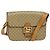 Céline Borsa a spalla in tela Macadam Celine con motivo carrozza a cavallo beige e oro Auth EC1008 D'oro
