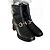 Stivaletti Biker Gucci in Pelle d'Agnello Nera con Dettagli Dorati
