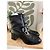 Stivaletti Biker Gucci in Pelle d'Agnello Nera con Dettagli Dorati - vista 4