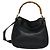 Borsa a mano in pelle GUCCI Bamboo 2 vie nera oro 001 3444 1638 Auth BA755 Nero D'oro - vista 13