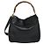 Borsa a mano in pelle GUCCI Bamboo 2 vie nera oro 001 3444 1638 Auth BA755 Nero D'oro - vista 2