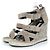 Balenciaga, sandalo con zeppa in suede grigio