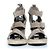 Balenciaga, sandalo con zeppa in suede grigio - vista 4
