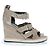 Balenciaga, sandalo con zeppa in suede grigio - vista 5