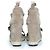 Balenciaga, sandalo con zeppa in suede grigio - vista 6