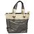 CHANEL Paris Biarritz PM Tote Bag Beschichtete Leinwand Silber CC Auth bs23887