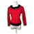 Vintage Courreges Wollpullover rot schwarz M