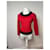 Vintage Courreges Wollpullover rot schwarz M - Ansicht 4