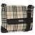 Burberry Borsa a spalla Nova Check in nylon beige marrone argento autentica 116145