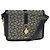 Céline Borsa a spalla Celine C Sulky in tela blu navy e oro Auth BD1174 D'oro