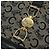 Céline Borsa a spalla Celine C Sulky in tela blu navy e oro Auth BD1174 D'oro - vista 14