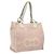 Borsa Tote Gancini di Salvatore Ferragamo in tela pelle rosa bianco oro Auth EC754