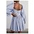 Carolina Herrera Abito Mini Bustier a Maniche Voluminose a Righe Blu - vista 3