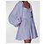 Carolina Herrera Abito Mini Bustier a Maniche Voluminose a Righe Blu - vista 5