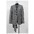 Blazer de cuadros drapeado asimétrico Proenza Schouler en lana gris - vista 6