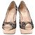 Décolleté peep-toe in pizzo Dior in poliestere nude e nero - vista 2