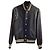 Saint Laurent Teddy Varsity-Jacke aus schwarzer Wolle