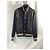 Saint Laurent Teddy Varsity-Jacke aus schwarzer Wolle - Ansicht 6