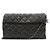 Pochette Chanel WOC in tessuto glitter e pelle nera Nero