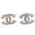 Chanel Ohrringe aus silbernem Metall und Strass